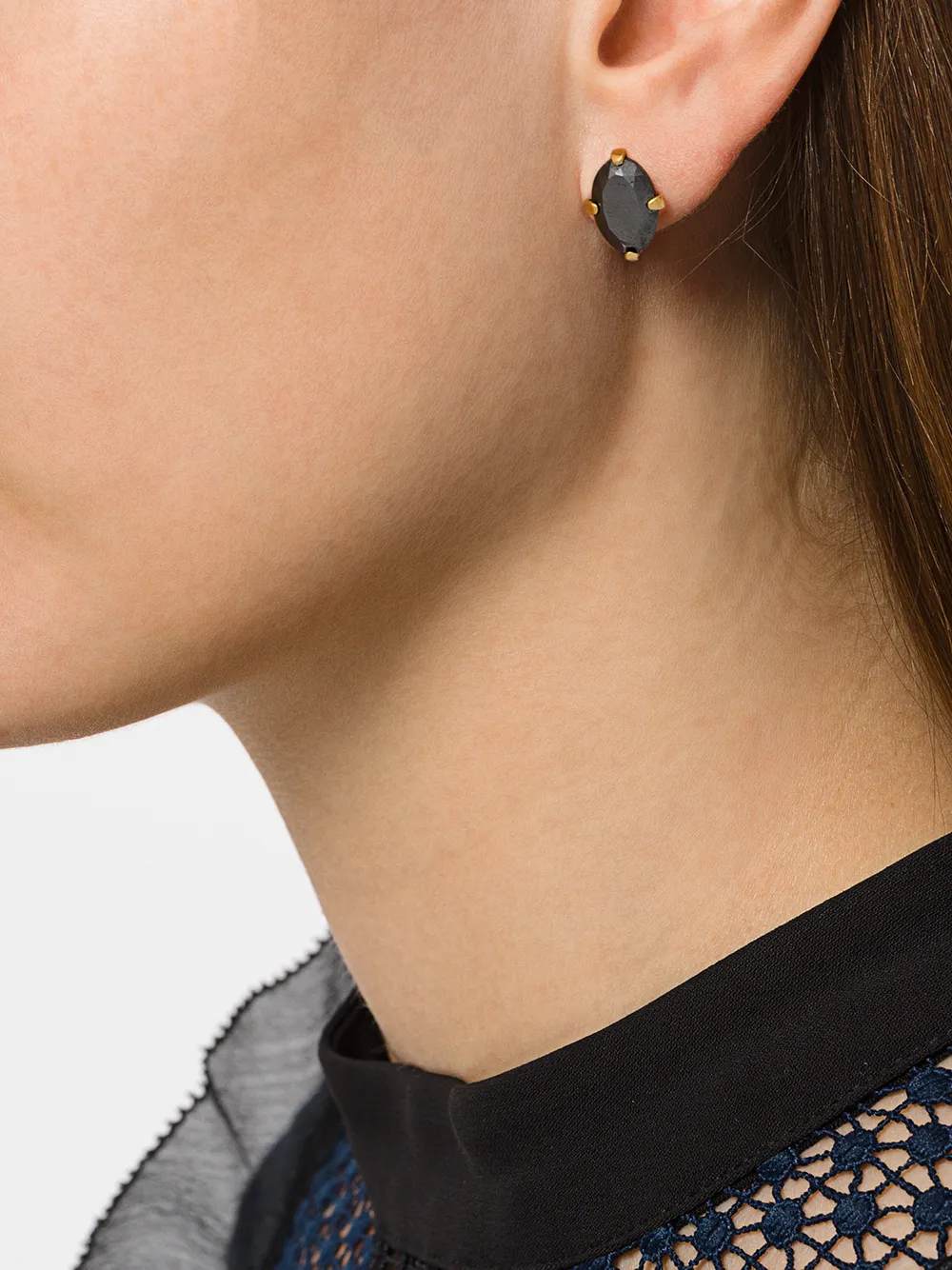 Wouters & Hendrix Curiosa hematiet oorbellen - Grijs