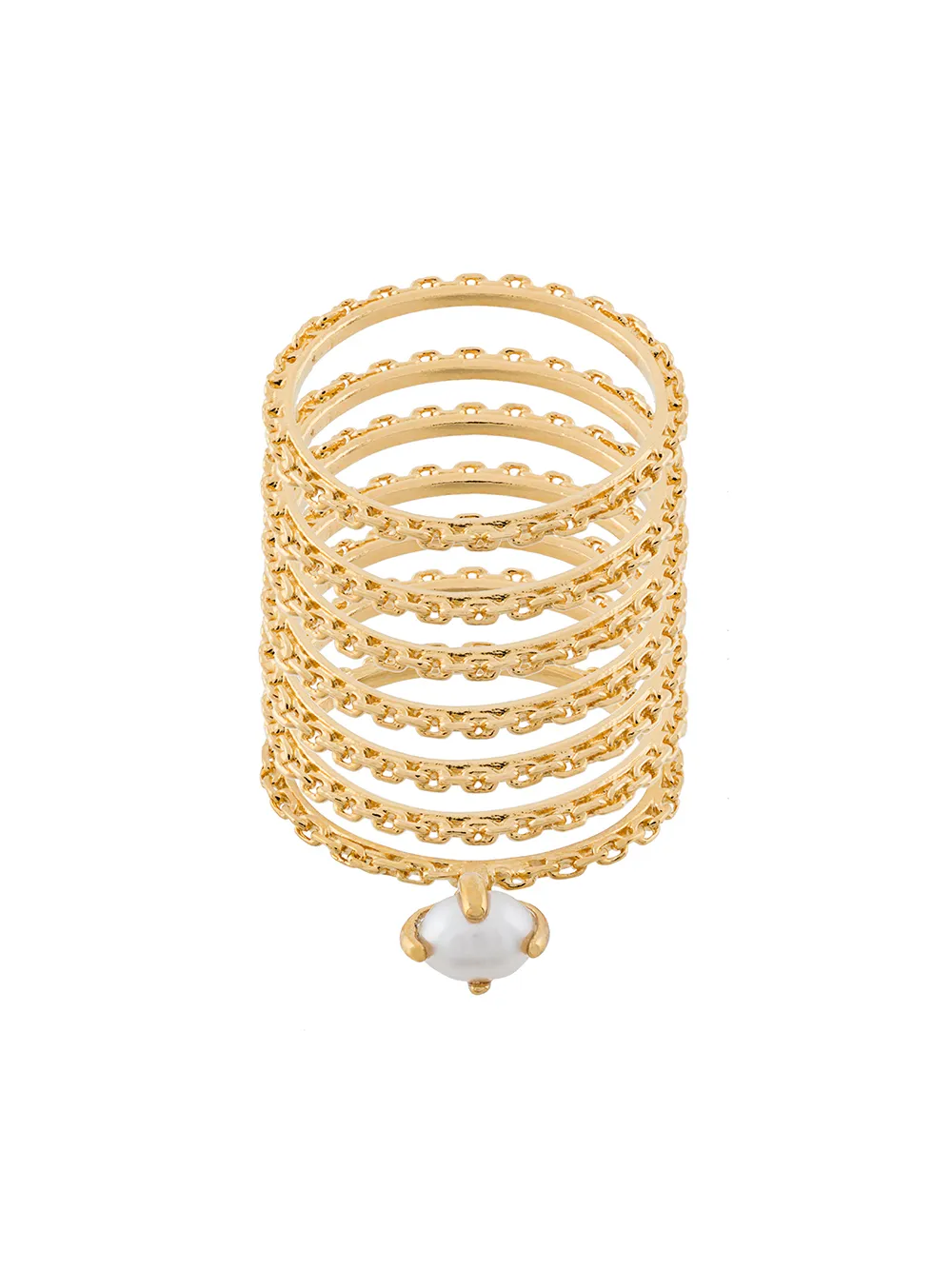 Wouters & Hendrix Vergoldetes 'Curiosities' Set mit sieben Silberringen - Metallic