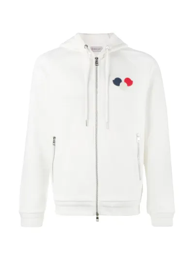 logo patch zip-up hoodie | Moncler 