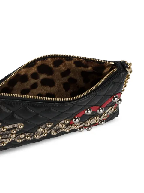 DOLCE & GABBANA DOLCE & GABBANA APPLIQUÉ LOGO QUILTED BAG - BLACK,BI0933AI48912313257