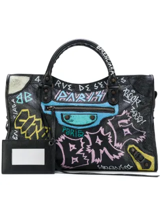 Balenciaga Classic City Mini Graffiti Satchel Bag