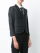 Thom Browne معطف رياضي أحادي صدر رمادي داكن