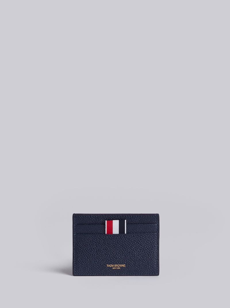 Single Card Holder With Horizontal Stripes In Pebble Grain Thom
