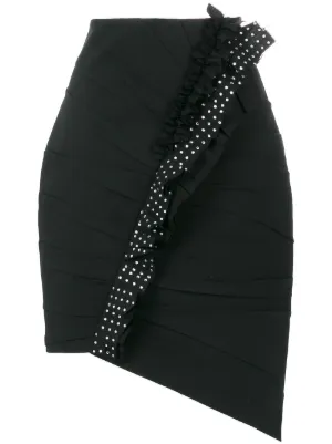 Nero Farfetch Donna Abbigliamento Gonne Gonne asimmetriche Minigonna asimmetrica 