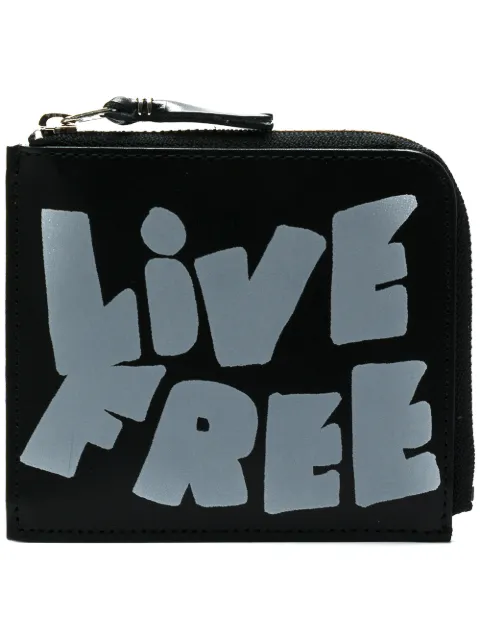 Comme Des Garçons Wallet cartera Live Free con cierre