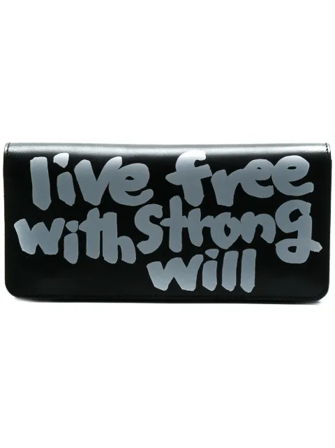 Comme Des Garçons Wallet slogan print wallet