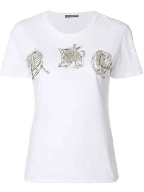 Click to view more detailed imagery on our partner's website Alexander Mcqueen Embroidered T-shirt In White