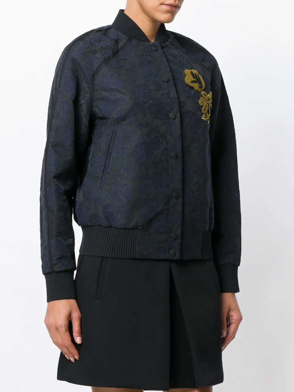 Kenzo floral brocade bomber jacket Blauw