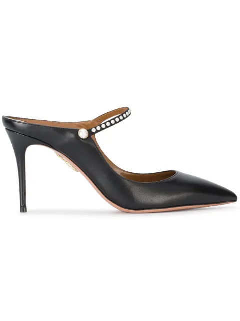 backless mules black