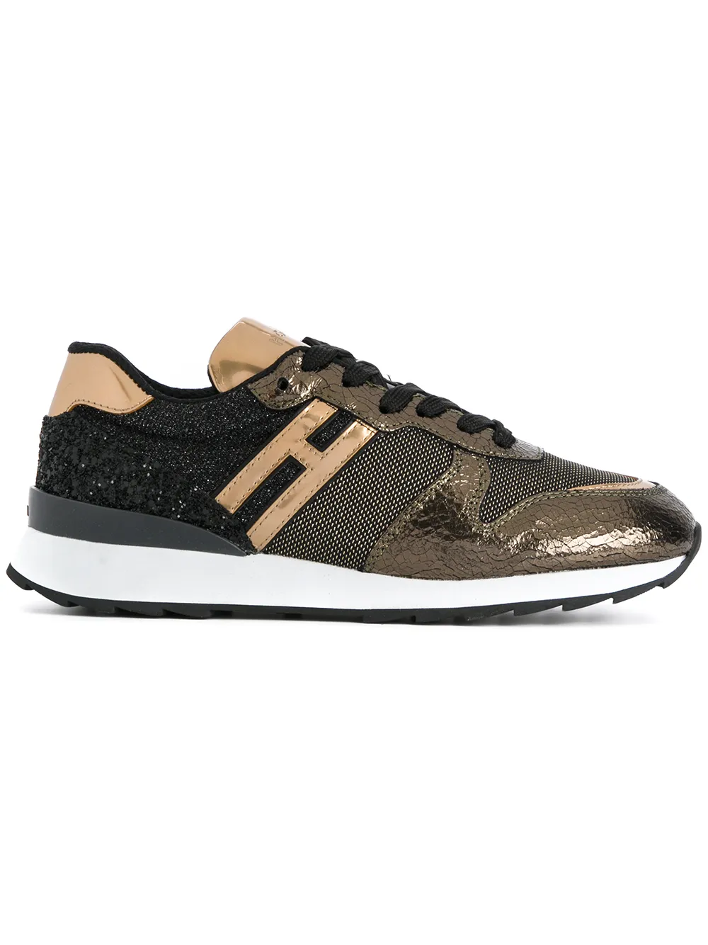 Hogan glitter panel sneakers Metallic