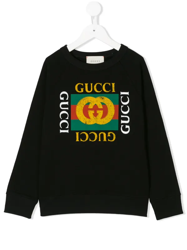 Kids Black Printed Sweatshirt