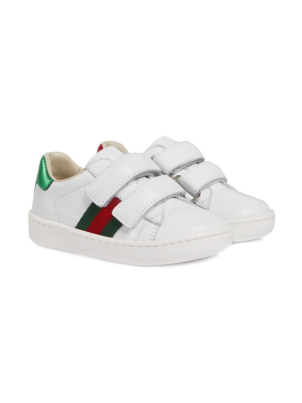 Gucci Kids Web-detailing leather sneakers