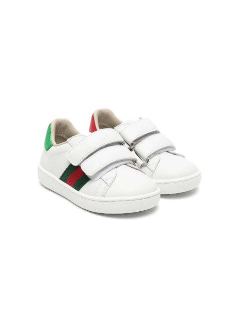 Gucci Kids Web-detailing leather sneakers