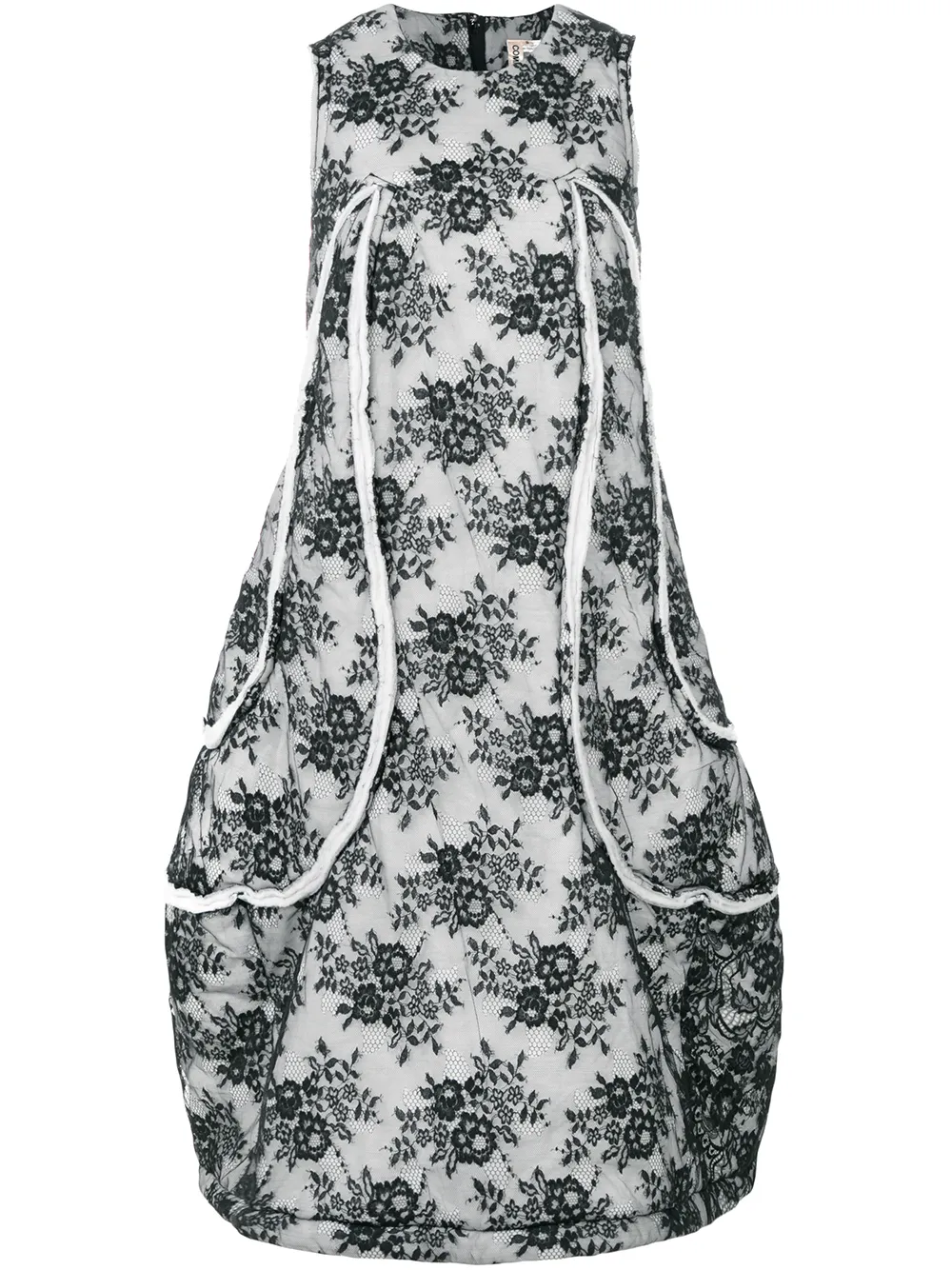 Comme Des Garçons floral flared dress Grijs