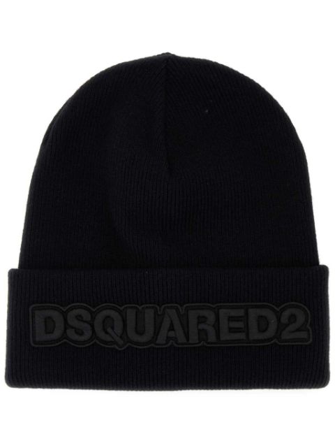 DSQUARED2 logo-applique wool beanie Women