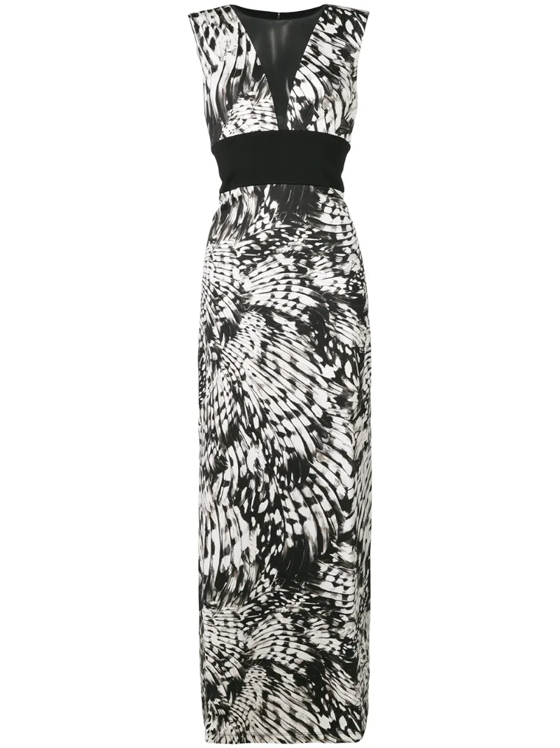платье макси со вставкой из тюля  Just Cavalli