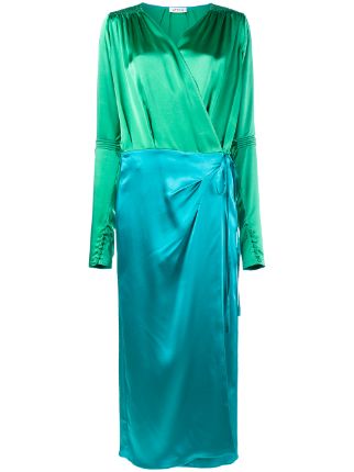 wrap around satin dress