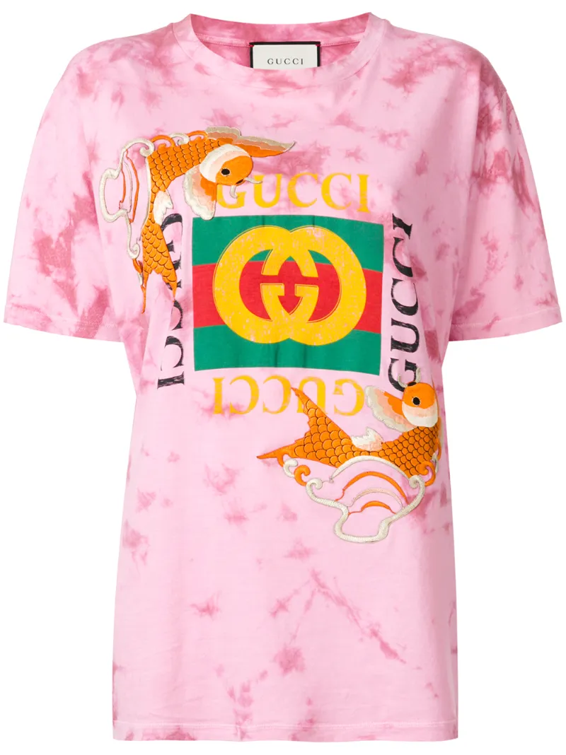 gucci fish embroidered cotton t shirt pink modesens gucci fish embroidered cotton t shirt pink modesens