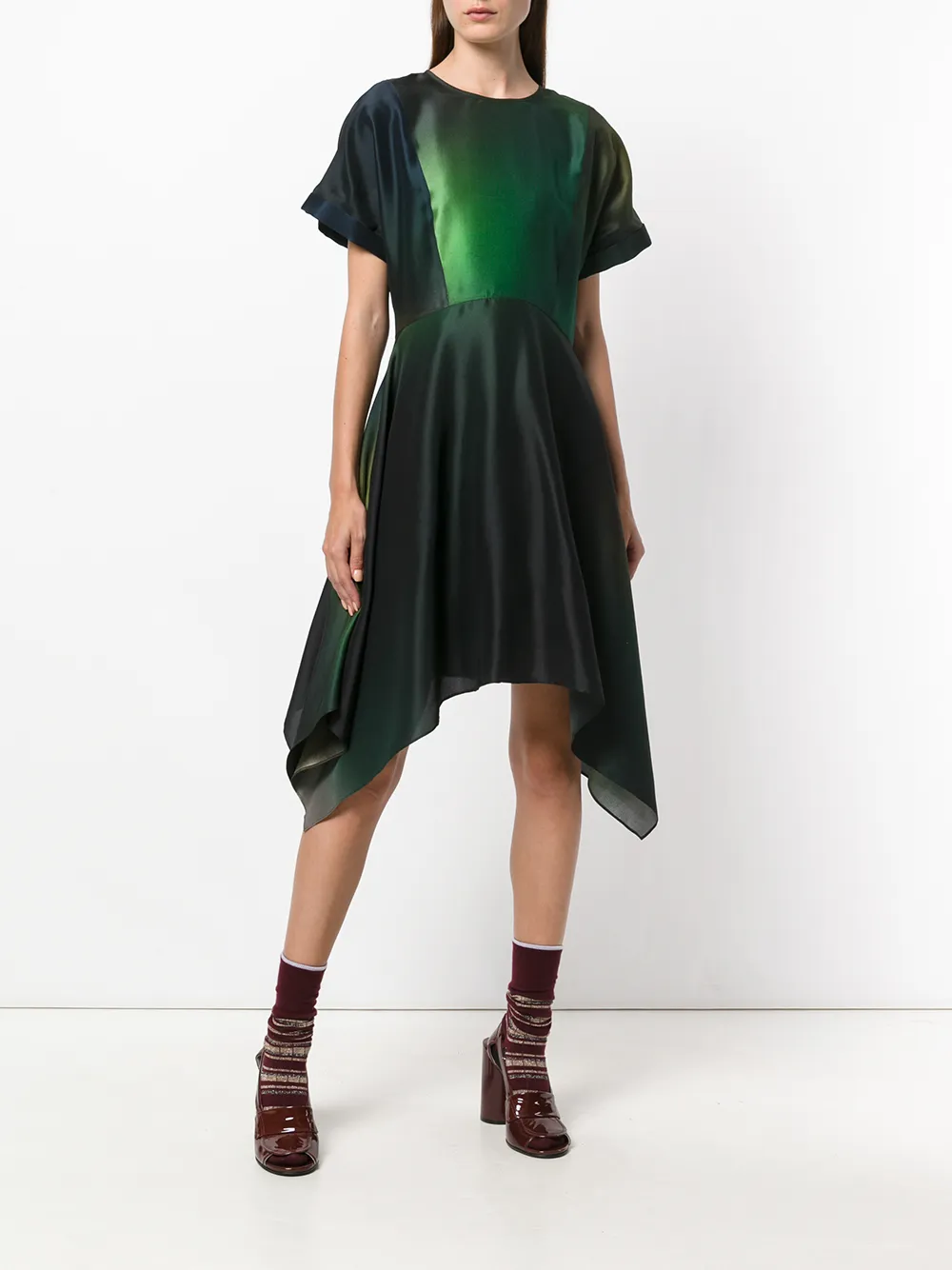 Kenzo soft flare dress Groen