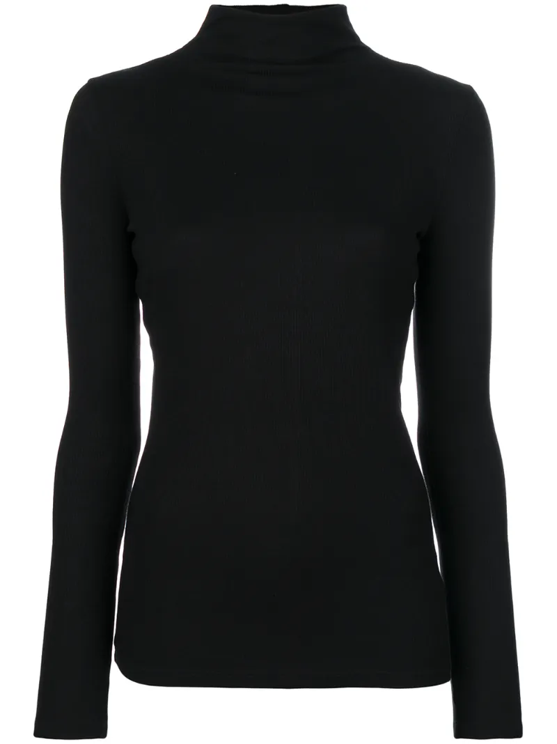 Vince - long sleeved turtleneck shirt - women - Spandex/Elastane/Viscose - M, Black