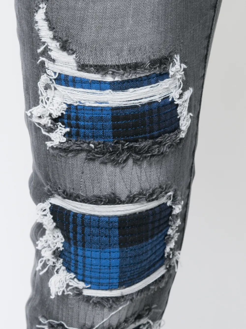 God's Masterful Children Strati geruite jeans met ruitjespatroon Grijs