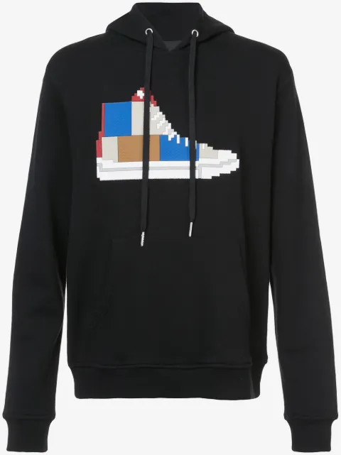 Mostly Heard Rarely Seen 8-Bit patchwork sneaker hoodie 