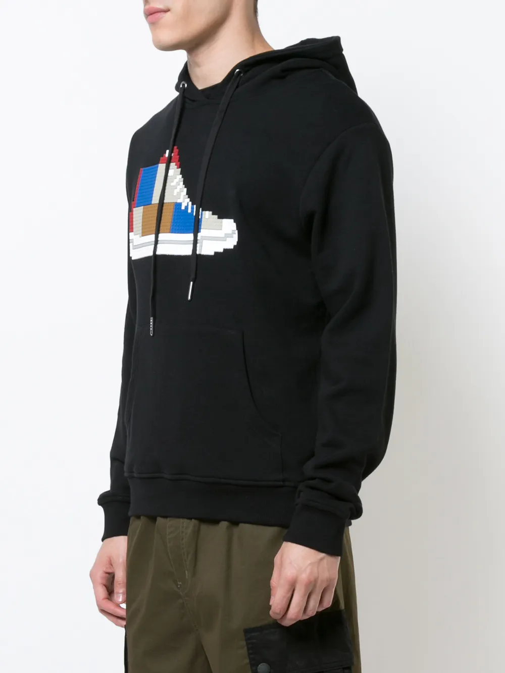 Shop Mostly Heard Rarely Seen Patchwork Sneaker Hoodie In Black