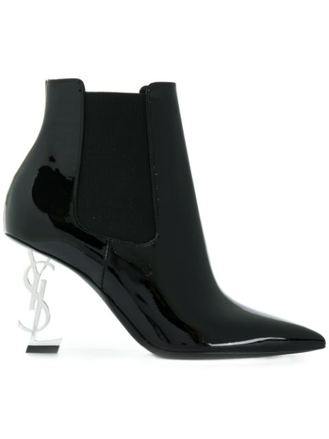 Saint Laurent Opyum Bootie In Patent Leather With Black Heel | ModeSens