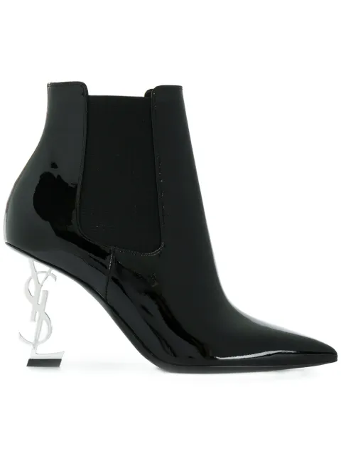 opyum ankle boots in leather with black heel