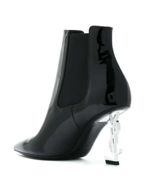 opyum ankle boots in leather with black heel