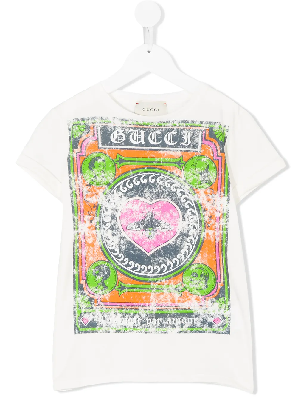 Gucci Kids футболка с принтом с логотипом с эффектом потертости Gucci Kids футболка с принтом с логотипом с эффектом потертости