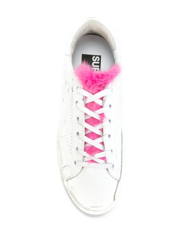 golden goose pink fur sneakers