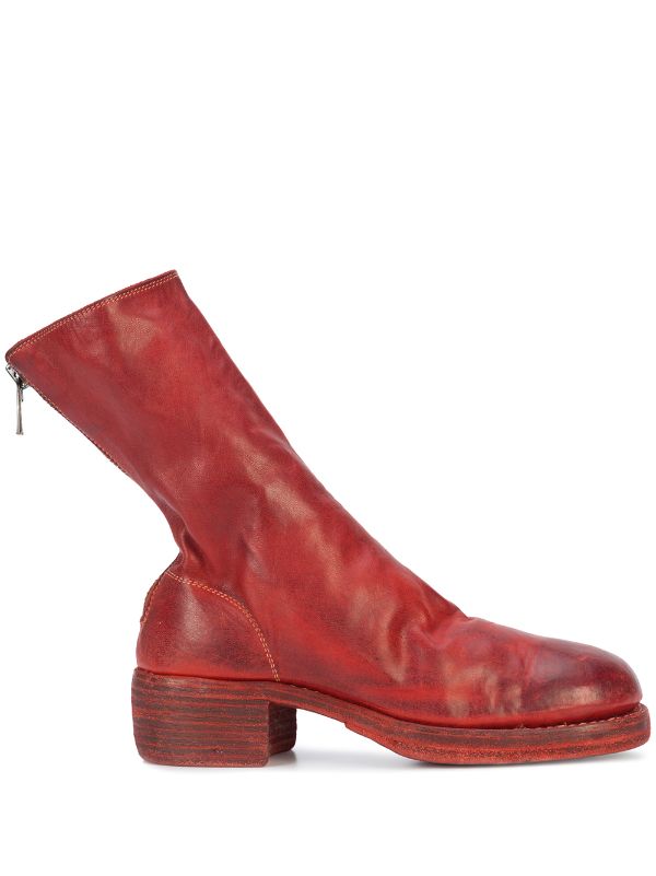 Guidi red calf-length boots for women 