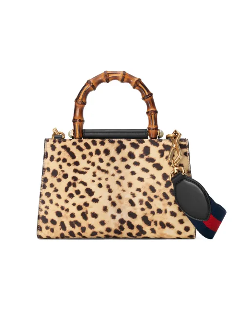 GUCCI Nymphaea Mini Leopard-Print Calf Hair And Leather Tote | ModeSens