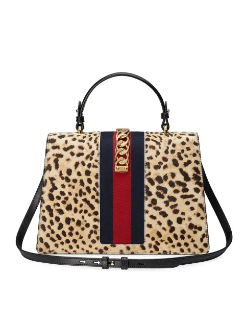 gucci sylvie leopard bag