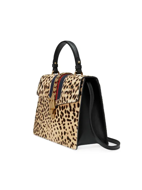 gucci sylvie leopard bag