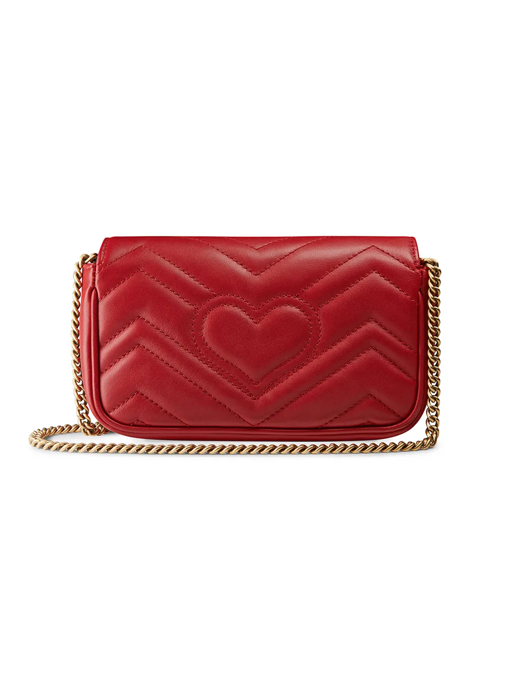 Gucci GG Marmont matelasse super mini bag red chevron leather