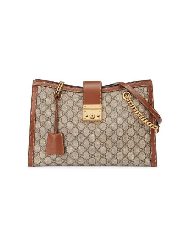 gucci padlock gg supreme canvas medium shoulder bag