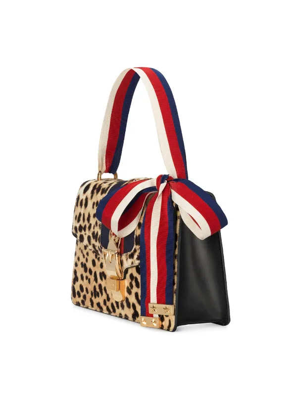 Gucci Sylvie Shoulder Bag With Leopard Print Farfetch Gucci Sylvie Shoulder Bag With Leopard Print Farfetch
