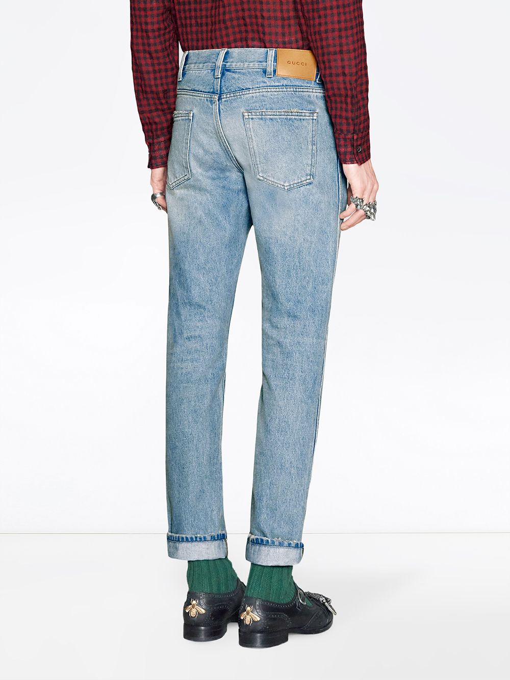 фото Gucci зауженные джинсы с отделкой web
