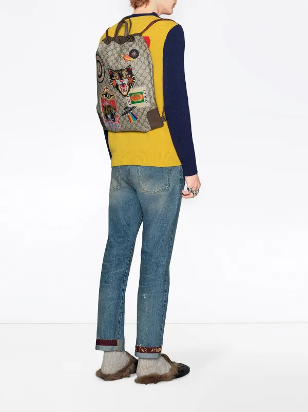 gucci gg supreme drawstring backpack