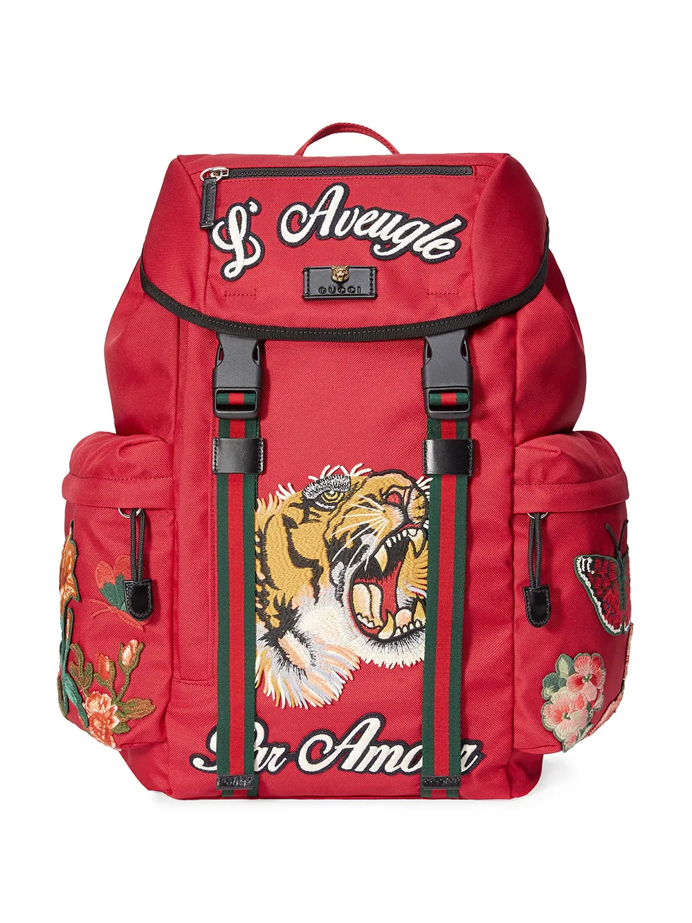 All red 2025 gucci backpack