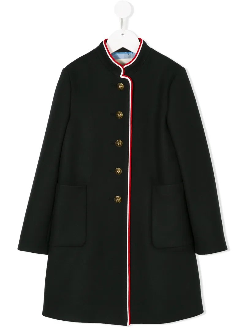 Gucci Kids пальто с контрастной отделкой