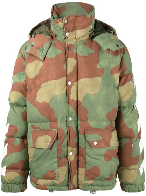 Off-White Diagonal Camouflage Down Jacket $1,888 - Shop SS18 Online ...