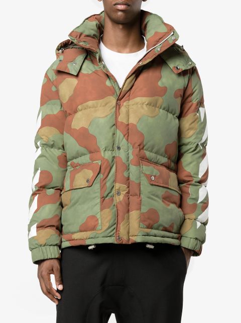 off white camo down jacket