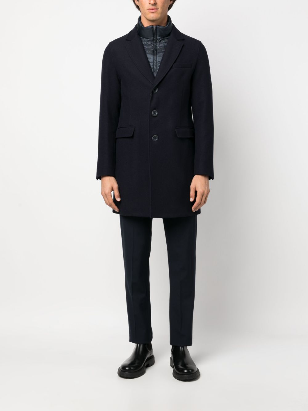 Herno hybrid single breasted coat - Blue