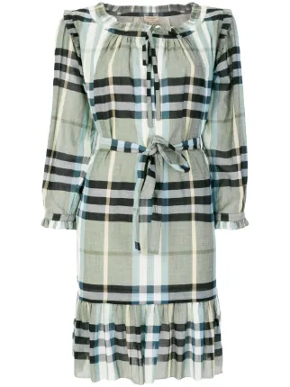 vestido xadrez burberry