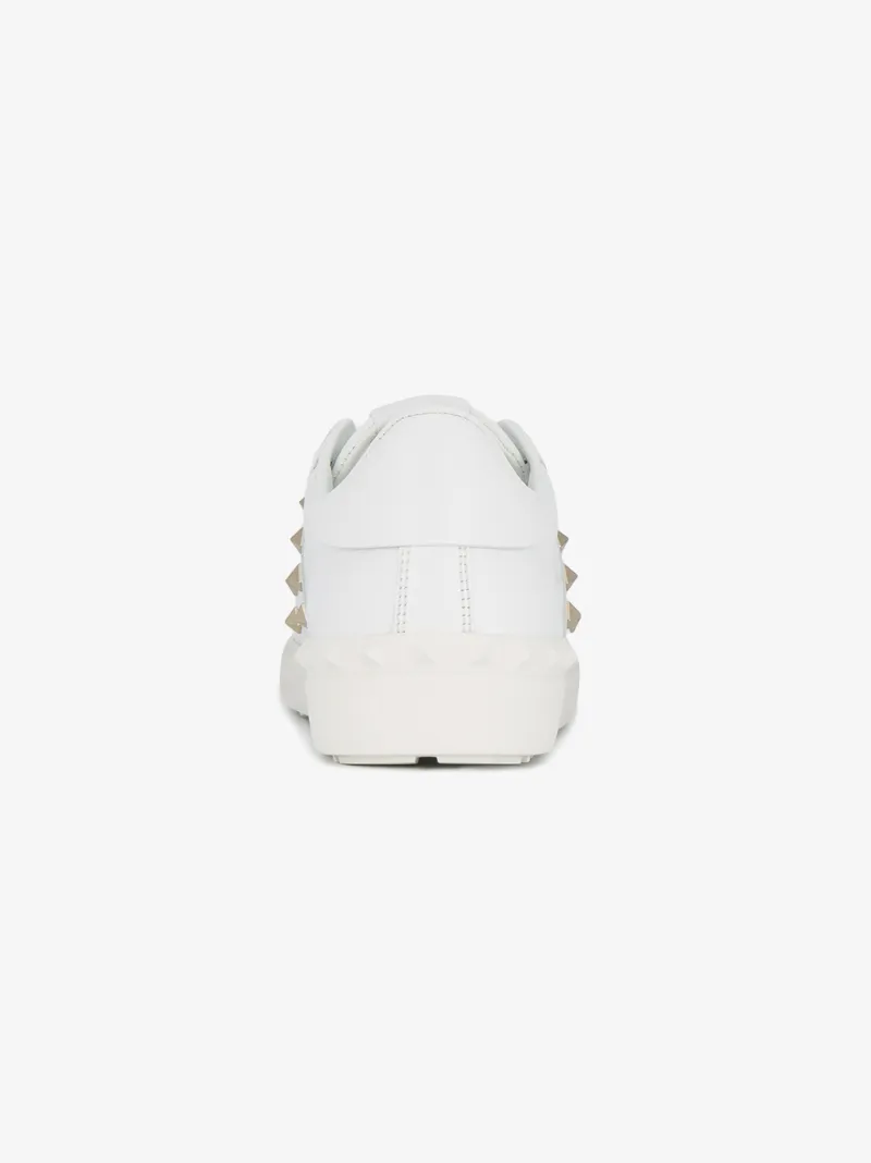 valentino rockstud leather trainers