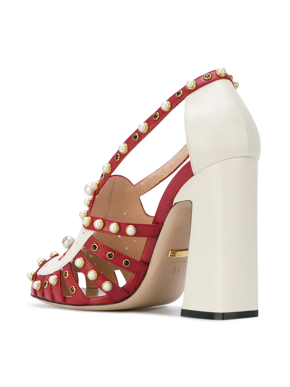 gucci 人造珍珠高跟鞋