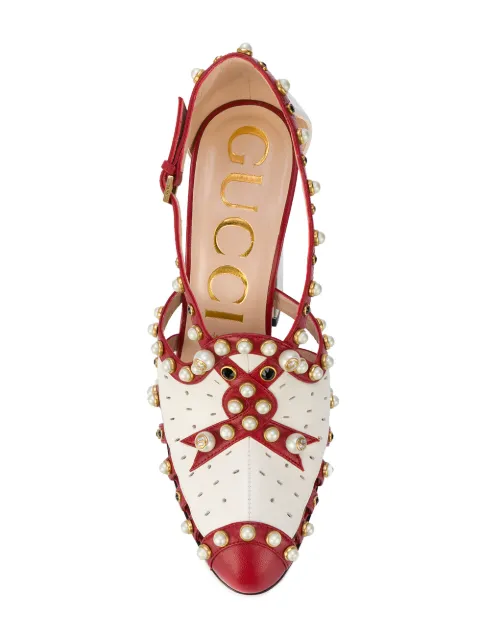 gucci pumps with pearls